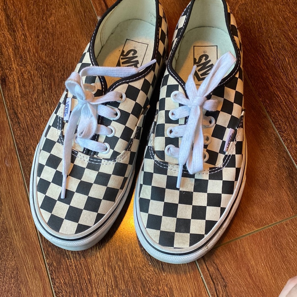Worn once! Cheaked vans! So cute!